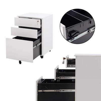 China Modern Movable Metal 3 Drawer Pedestal Filing Cabinet Fire Proof Steel Filing Cabinet With Lock for sale