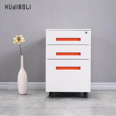 China 3 Drawer Convertible Mobile Filing Cabinet Stainless Steel Pedestal Cabinet With Casters for sale