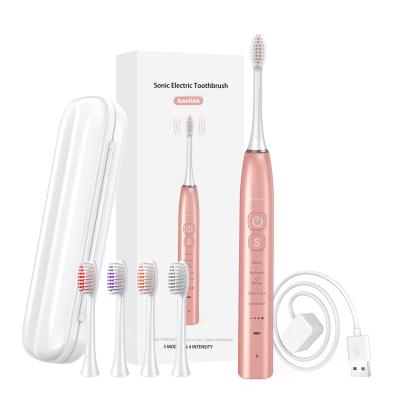 China Induction Charging Making 5 Brushing Modes Waterproof Sonic Electric Toothbrush with Smart Timer with 4 Brush Heads for sale