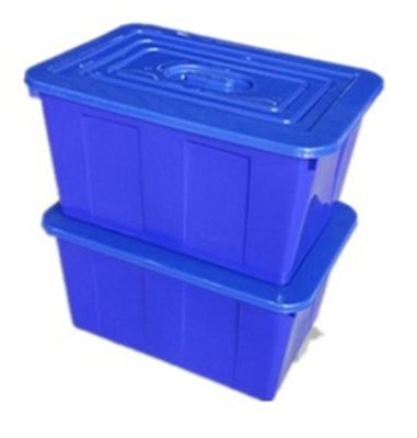 China New products OEM stackable and nestable 90L HDPE solid Plastic fish Box with cover for Water fish storage from China for sale