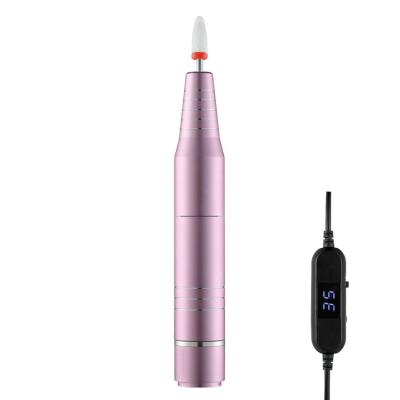 China manicure & Pedicure USB Mini Nail Drill Polisher Portable Electric Manicure Set 20000 RPM With Display Screen for sale