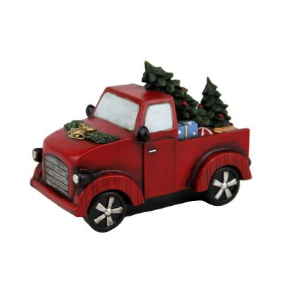 China Europe Resin Christmas Car Shaped Decoration Christmas Desk Ornament for sale