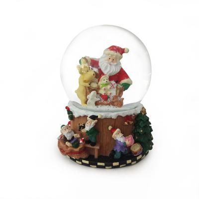 China Musical Christmas and Reindeer Twinkle from Europe Jingle Bells Snow Globe Ball for Christmas Ornament for sale