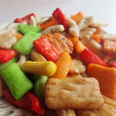 China Hot Selling Low Fat Korean Flavored Colorful Salty Mix Rice Cookies Mixed Grain Snacks for sale