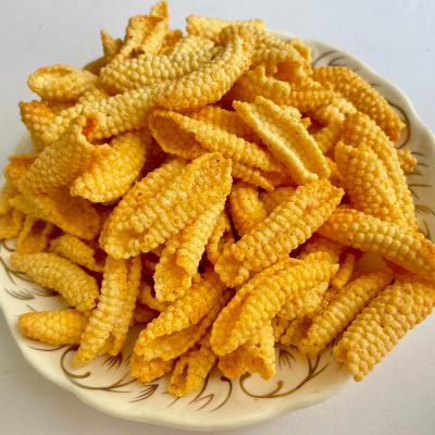 China Grain Snack Low Fat Crunchy Corn Shaped Chips Crispy Rice Cracker Snack Healthy Grain Food for sale