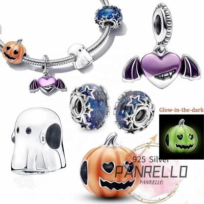 China Wholesale Pandorarse TRENDY Silver Original Pumpkin Jewelry 925 Charm Bracelet Gift Glow-in-the-Dark Halloween for sale