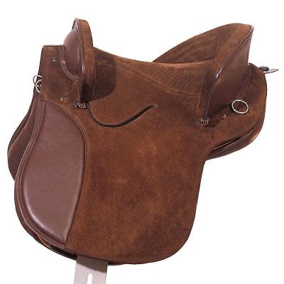 中国 馬のサドルのために革チョコレート色ののどのスエードMicrofiber 販売のため