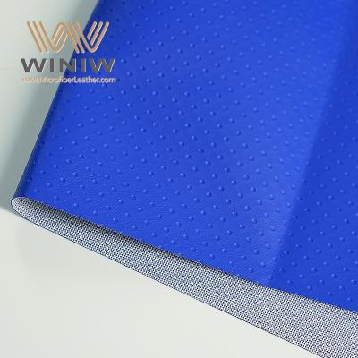 China Durable Blue Micro Fiber Syn Leather Imitation Leather Football Leather for sale