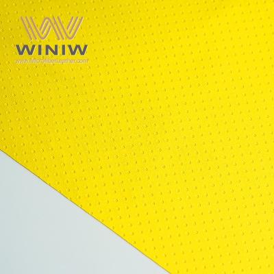 China Non-Toxic Yellow Micro Fiber Leather Fabric Materials For Making Soccer Ball for sale