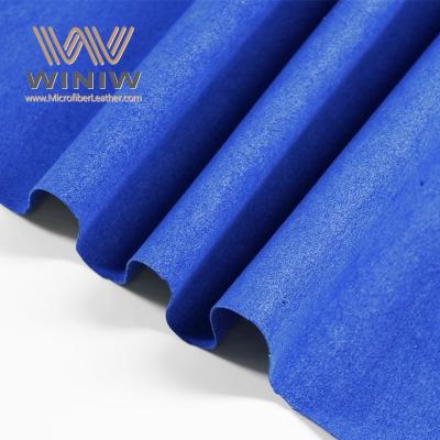 China 0.6mm Blue Micro Suede Vegan Materials PU Suede Leather For Display Stands for sale