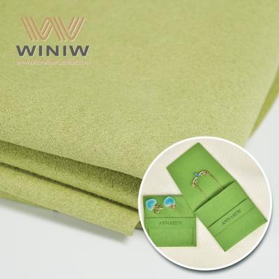 China 0.6mm Micro Vegan Suede Leather Fabric PU Synthetic Leather For Making Show Cases for sale