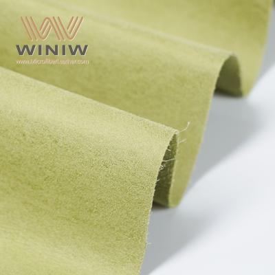 China Green Color Micro Suede Synthetic Imitation Suede Leather Packing Material for sale