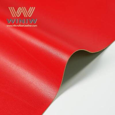 China 0.6mm Red Micro Fiber Vegan Leather Gloves Making Fabric for sale