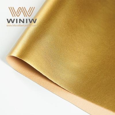 China Gold Smooth Microfiber Imtation Leather Gloves Fabric Material for sale