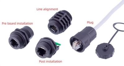 China IP67 RJ45 Waterproof Electrical Cable Connector CAT5 CAT6 Installation Method for sale