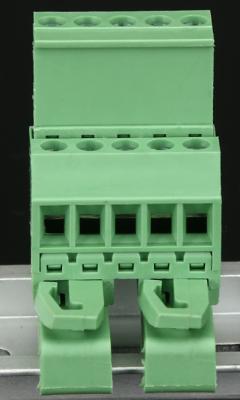 China RD 2EDGUVK 5.08MM 2P-24P 300V 15A green color brass terminal block DIN rail terminal block for sale