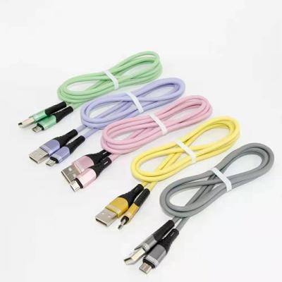 China Super fast charging speed 1M 2.4A color fast charging data cable is suitable for IOS type-c micro mobile phone. for sale