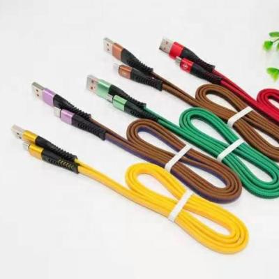 China Super Fast Charging Speed ​​1m 2.1A Braided Fast Charging Data Cable Fits Type-C Micro IOS Mobile Phone for sale