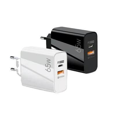 China Conveient 65W Plus TYPE-C USB Safe Smart Fast Charger Fits Type-C Micro IOS Mobile Phone US UK Eu Pin for sale