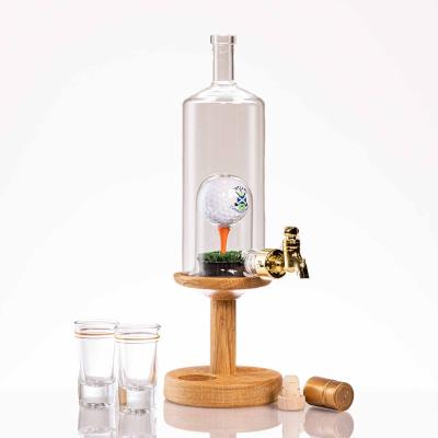 China New Arrival Features China Champagne Golfball On Tee Whiskey Jug Bar Serving Luxury Soft Lead Free Decanter for sale