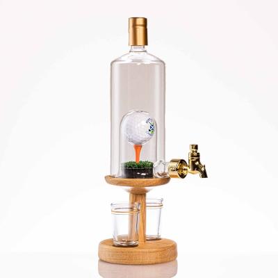 China New Order Low MOQ Champagne Golfball On Tee Glass Decanter Awesome Quantity Tableware Wedding for sale