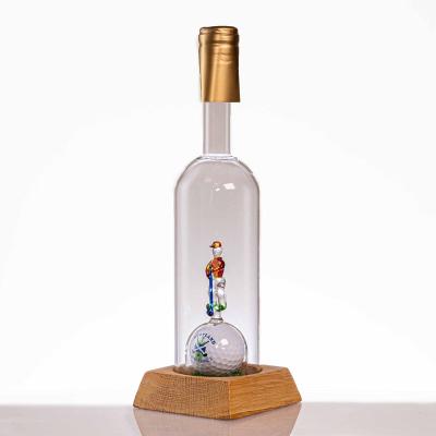 China Novelty OEM and ODM Shot Glass Good Quality Soft Golfer in Bottle Brandy Pressed Chalice Dinner Party Decanter for sale