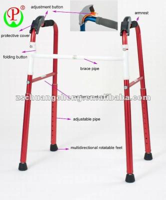 China Auto Disabled Disabled (Foldable) Aluminum Frame Rollator Height-Adjustable Foldable Walker With Seat Elderly Walker for sale