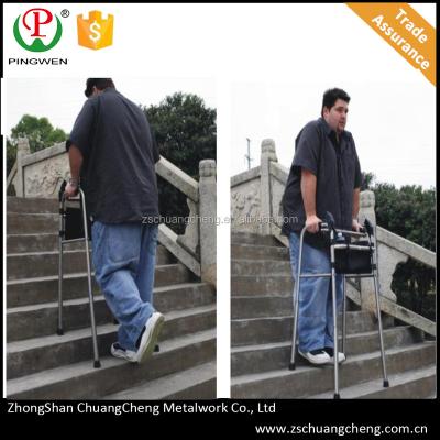 China Aluminum Aluminum Foldable Stair Climbing Walker For The Elderly Patent Product for sale