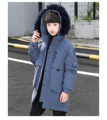 China Fashionable Winter Fashion Design Boys Mid Length Hot Selling Cotton Velvet Padded Down Jacket for sale