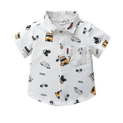 China New Breathable Boys Short Sleeve Shirt Printed Beach Vacation Short Sleeve for sale