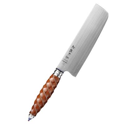 China High quality durable M390 powder steel kitchen nakiri knife with luxury material handle for sale