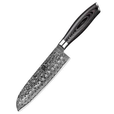 China 7 Inch Viable Japanese Steel Damascus Kitchen Santoku Knife for sale