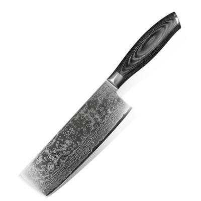 China Japanese Steel Kitchen Cleaver Nakiri Knife 6.8 Inch Viable VG10 Damascus for sale