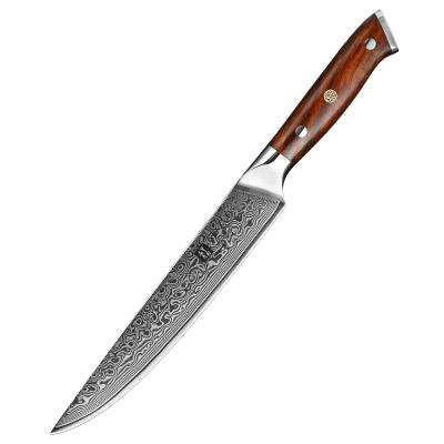 China Viable Kitchen Carving Chef Knife 8 Inch 67 Layers Damascus Steel Daily Kitchen Cut Use Or Promotion Gift Carbon Steel Gold Supplier for sale