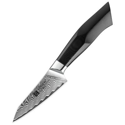 China Sustainable 3.5 Inch Damascus Steel Kitchen Fruit Paring Knife With Handle Premium G10 for sale