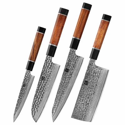 China 67 Viable Layers Of Steel Kitchen Knife Chef Damascus Set With Desert Ironwood for sale