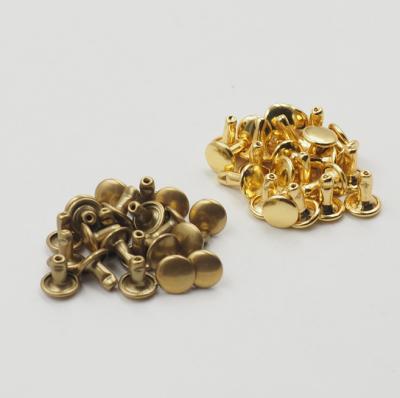 China Apparel/Leather/Hat Decorative Rivets 10mm Brass Double Rivets & Studs Bag Accessories 8mm Double For Handbags Leather Trim/Belts for sale