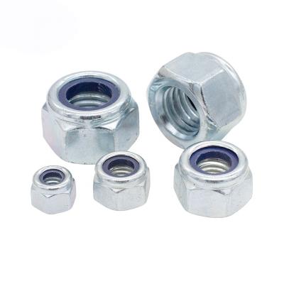 China General Industry M4 - M20 Steel Galvanized Thick Hex Lock Nuts DIN 982 With Nylon Insert Nylock Nuts for sale