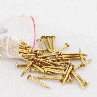 China Pure Copper Cap Nail Round Head Brass Nails Drum Nail For Furniture Hinge Drum Jewelry Chest Box for sale