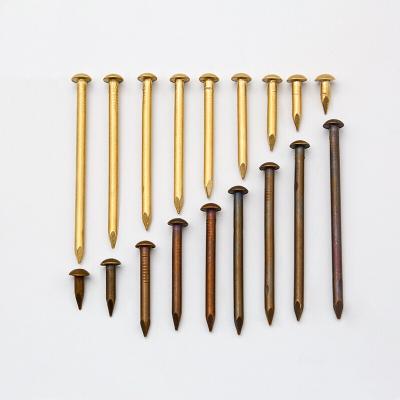 China Antique Brass Cap Upholstery Nails Around Head Brass Furniture Nails Diameter 1.2mm 1.5mm 2mm 3mm for sale