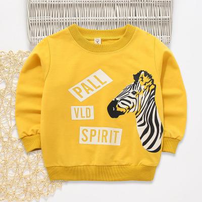 China 2021 Best-selling Breathable Yellow Color Winter Autumn Animal Pattern Printed Casual Style Cotton Knitted Baby Sweatshirt for sale