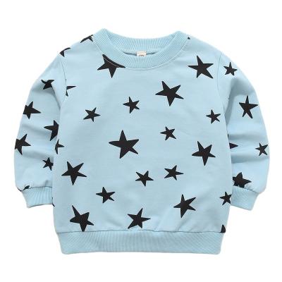 China 2021 breathable casual loose autumn winter style star profile baby clothes unisex cotton o-neck collar sweatshirt material for sale