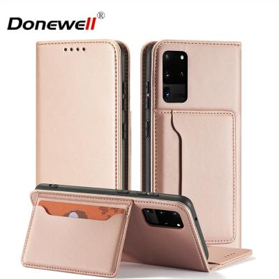 China High Protective PU Leather Cell Phone Cover For S 20 Wallet Strong Magnetism Leather Mobile Phone Case for sale