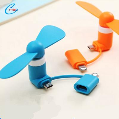 China Protable cell phone 2 in 1 mini usb fan for iphone and android for sale