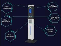 QR Code RS485 Facial Recognition Temperature Check Column Type