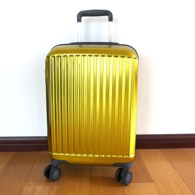 China Long Distance Travel BSCI Recycle Gold Suitcase Eco - Friendly Material Luggage Carry On Luggage for sale