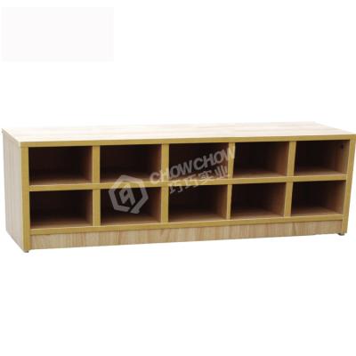 China Pretty Hot Sale Kids Furniture Beam Wooden Shoes Cabinet For Kindergarten for sale