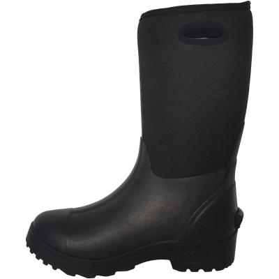 China High Quality Men's Fashion Trend Neoprene Rain Boots Black Half Size Waterproof And Non-slip Rubber Boots for sale