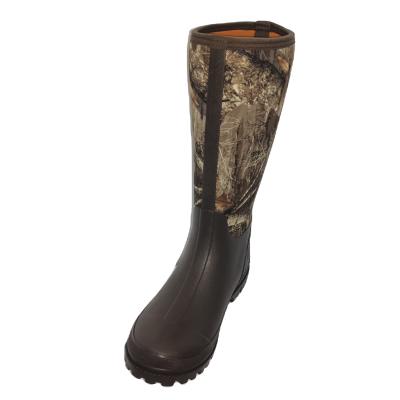 China Fashion Trend Mens Waterproof Camouflage Hunting Boots Neoprene Rubber Outdoor Rain Boots for sale