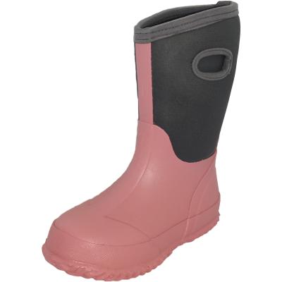 China Fashion Trend Kids Mid-Calf Rain Boots Neoprene Waterproof Rubber Boots Dung Boots for sale